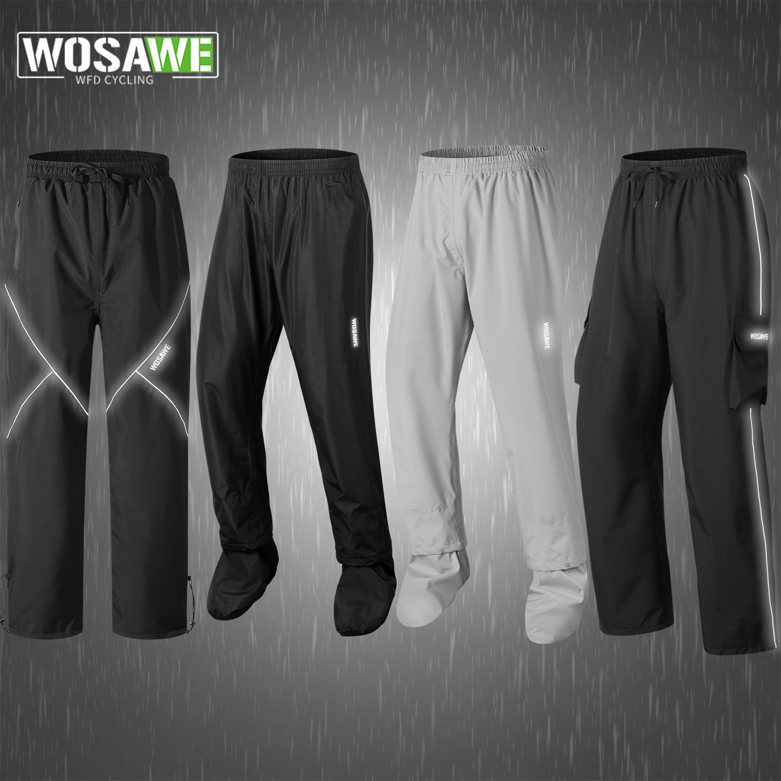 Fishing Pants Waterproof - WOSAWE Cycling Rain Pants Waterproof Reflective