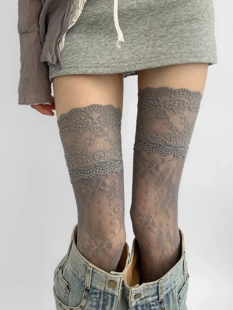 Sexy lace trimmed nylon fishin - Fishing Socks 评论和价格