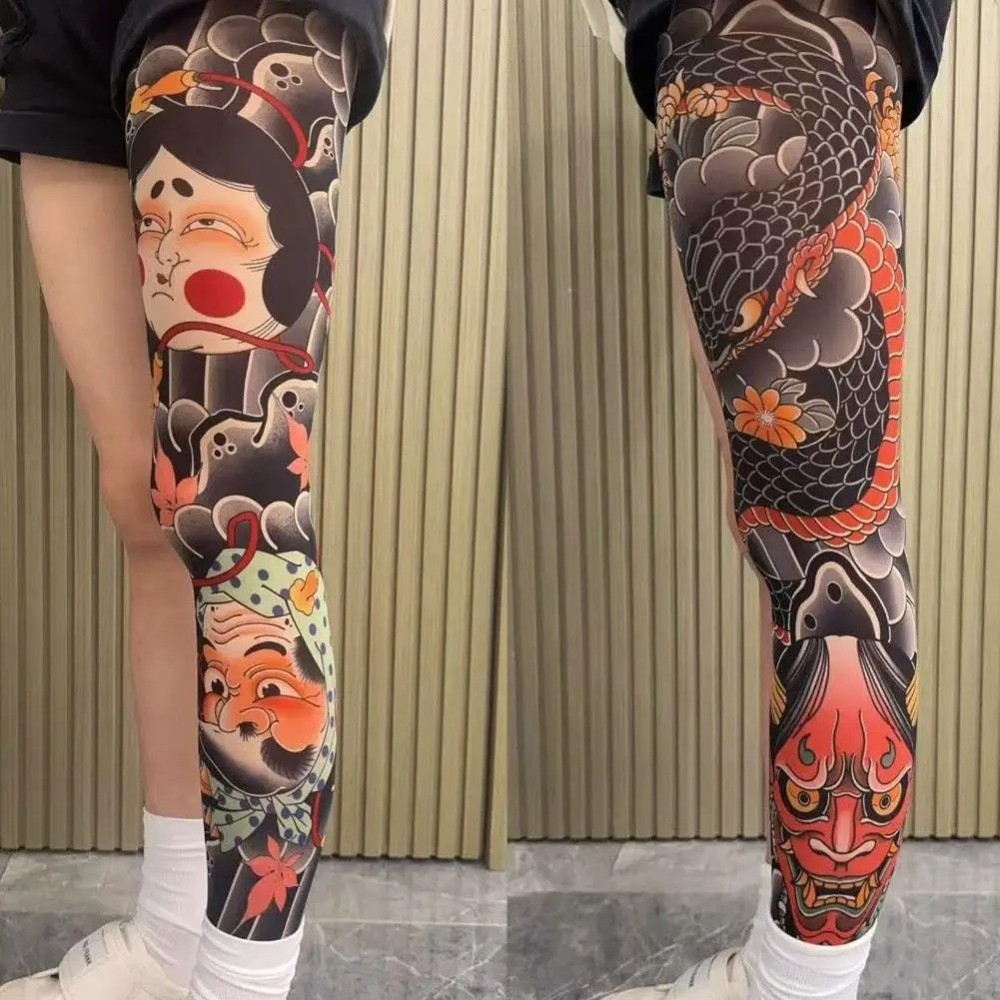 New Full Leg Fake Tattoo Socks - Fishing Socks 评论和价格