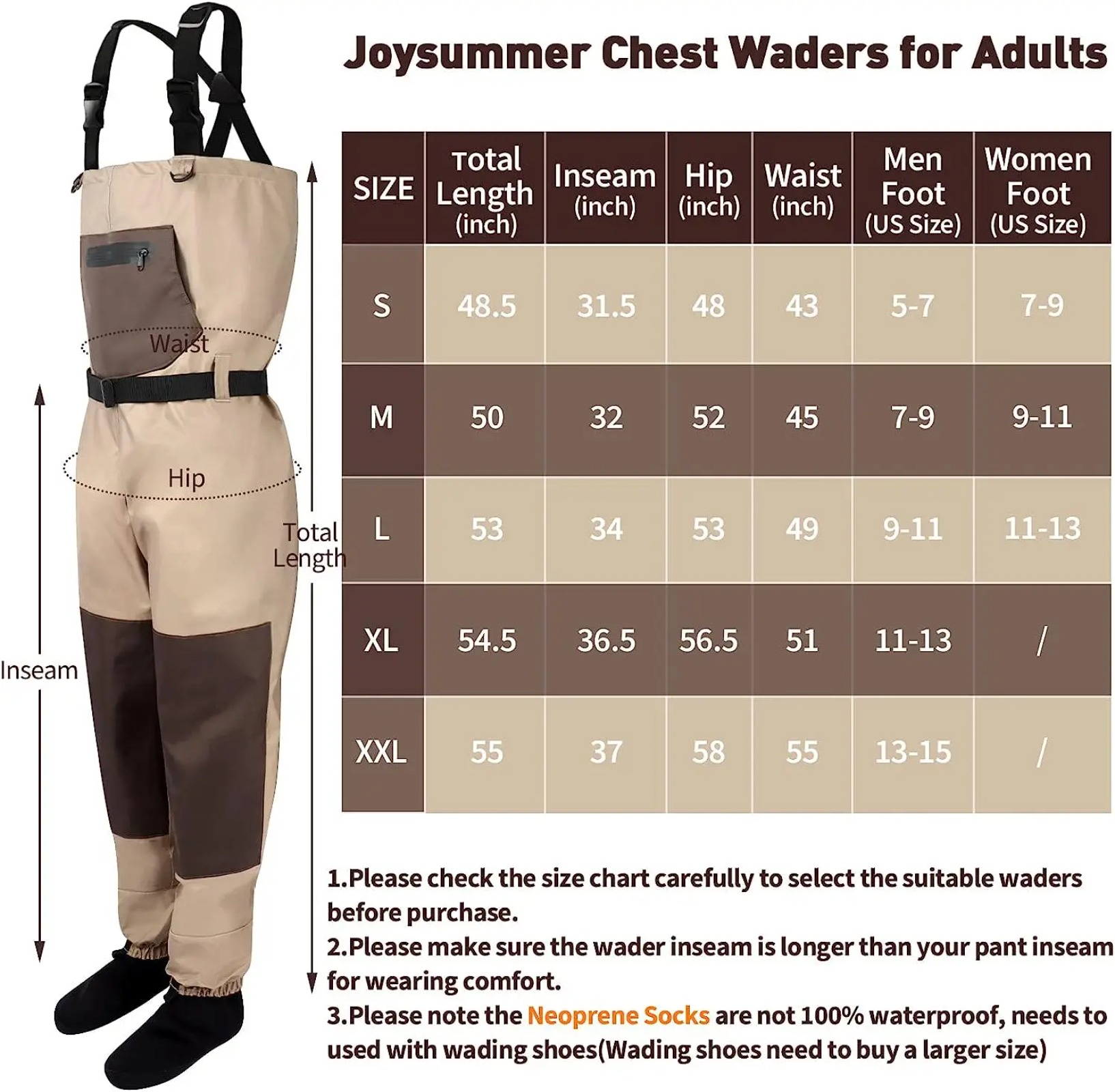 Goture 3‑Layer Breathable Wate - Fishing Waders 评论和价格