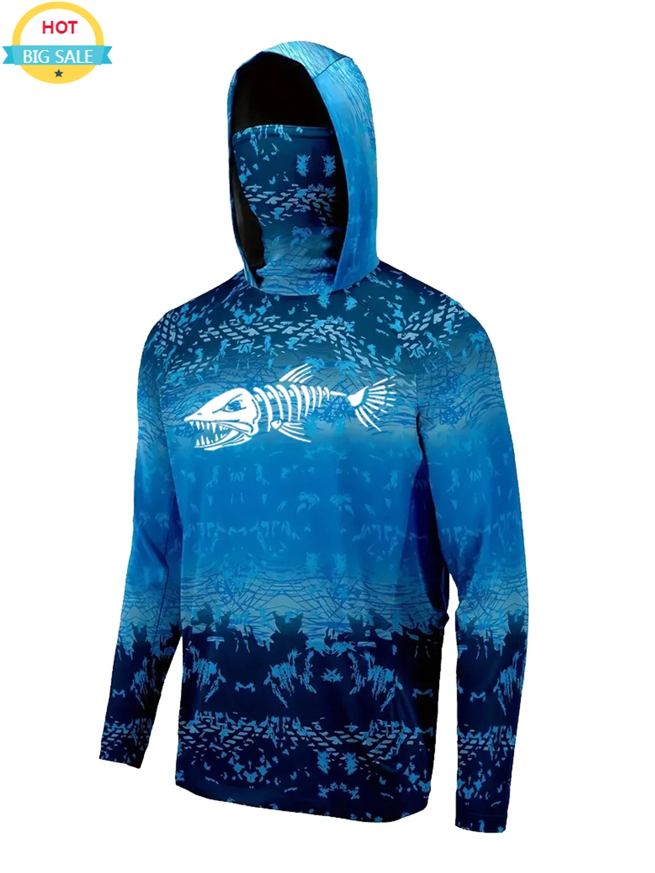 UPF 50+ Hooded Fishing Clothes - Fishing Mask Sun Protection 评论和价格